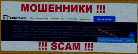 Будьте очень внимательны !!! Регистрационный номер TeamTraders Ru - 9721090751 может быть фейком