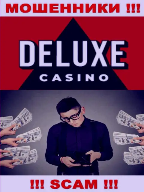 Если Вас раскрутили на финансовые средства в организации DeluxeCasino, тогда присылайте жалобу, вам попытаются оказать помощь