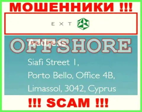 Siafi Street 1, Porto Bello, Office 4B, Limassol, 3042, Cyprus - это адрес регистрации конторы EXANTE, расположенный в офшорной зоне