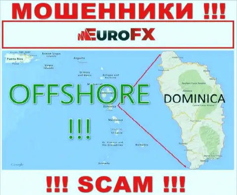 Dominica - офшорное место регистрации шулеров Euro FX Trade, расположенное на их сайте