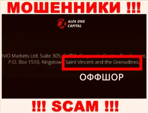 Alfa One Capital спокойно разводят доверчивых людей, поскольку базируются на территории Saint Vincent and the Grenadines