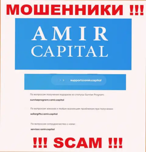 Адрес электронного ящика internet-воров Amir Capital Group OU, который они разместили на своем официальном веб-сайте