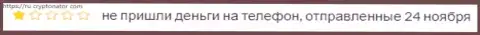 Автор отзыва советует не рисковать денежными средствами, отправляя их в компанию Cryptonator