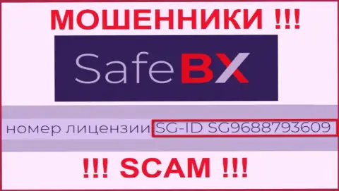 SafeBX, замыливая глаза людям, показали у себя на информационном ресурсе номер своей лицензии