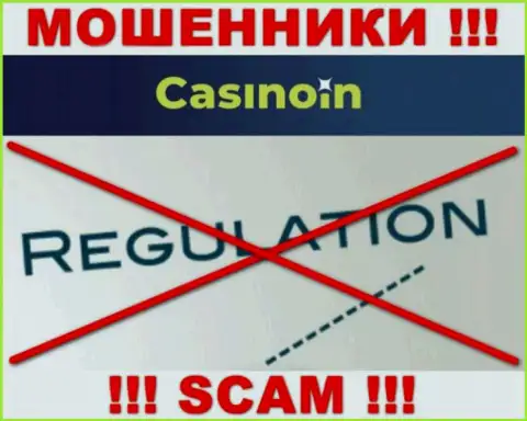 Информацию о регуляторе компании CasinoIn не найти ни на их сайте, ни во всемирной сети internet