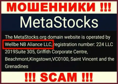 Юридическое лицо конторы MetaStocks - это Wellbe NB Aliance LLC, инфа позаимствована с официального информационного ресурса