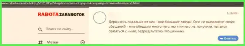 Работая с организацией 24 Оптионс имеется риск оказаться среди облапошенных, данными обманщиками, лохов (отзыв)