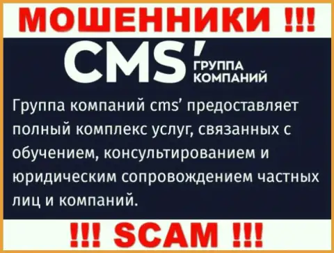 Очень рискованно сотрудничать с internet мошенниками CMSInstitute, вид деятельности которых Консалтинг