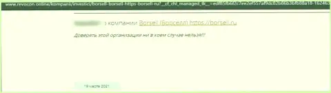 Borsell - это МОШЕННИК ! Промышляющий во всемирной интернет сети (отзыв из первых рук)