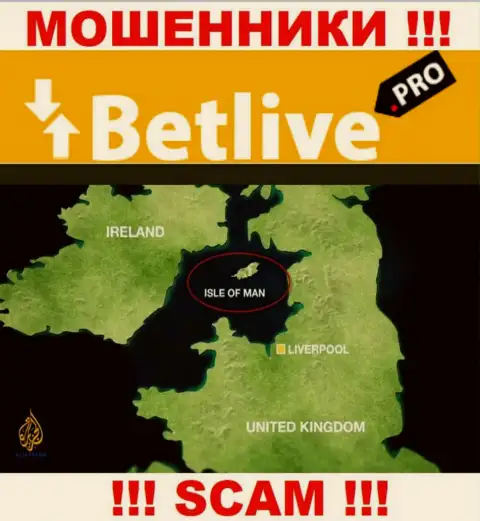 Bet Live находятся в оффшоре, на территории - Isle of Man