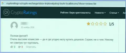 Отзыв об ЛокалБиткоинс Нет - присваивают финансовые активы