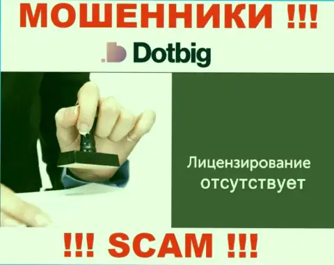 Инфы о лицензии компании Dot Big на ее официальном сайте НЕ ПОКАЗАНО