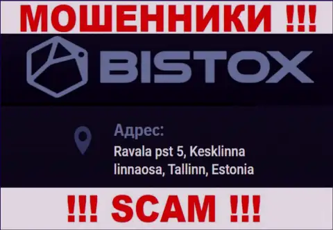 Избегайте совместного сотрудничества с конторой Bistox Com - эти мошенники представили липовый юридический адрес