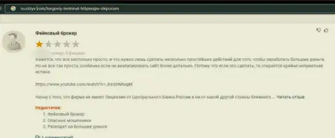 Совместное взаимодействие с Expo-Depo влечет за собой лишь потерю денежных активов - мнение