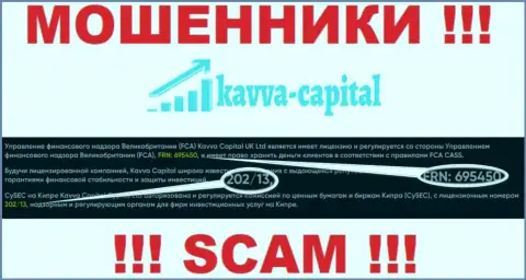 Вы не выведете денежные средства из конторы Kavva-Capital Com, даже если узнав их номер лицензии с официального сервиса