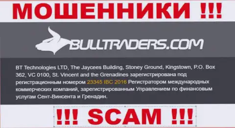 Bull Traders - это КИДАЛЫ, рег. номер (23345 IBC 2016) тому не препятствие