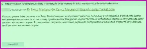 Если вдруг Вы клиент ФИкс СвиссМаркет, то в таком случае ваши кровные под угрозой кражи (отзыв)