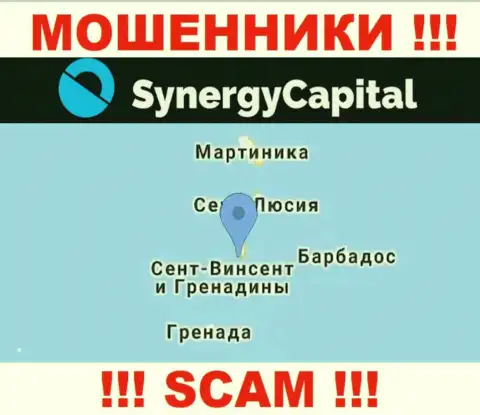 У себя на веб-сервисе Synergy Capital написали, что они имеют регистрацию на территории - Сент-Винсент и Гренадины