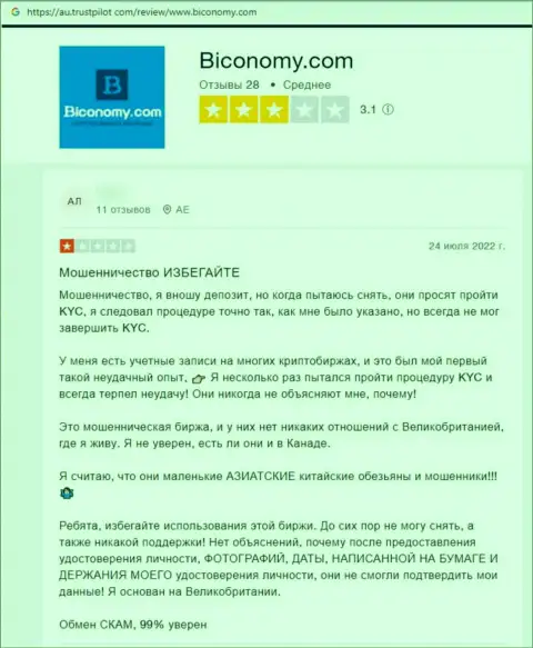 В Biconomy вложенные деньги пропадают бесследно - достоверный отзыв реального клиента данной компании