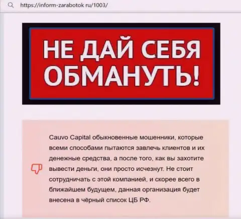 Условия взаимодействия от КаувоКапитал Ком, вся правдивая информация о данной организации (обзор)