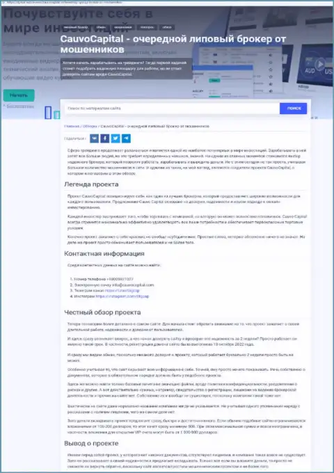 Обзор Кауво Капитал, что представляет из себя контора и какие комментарии ее клиентов