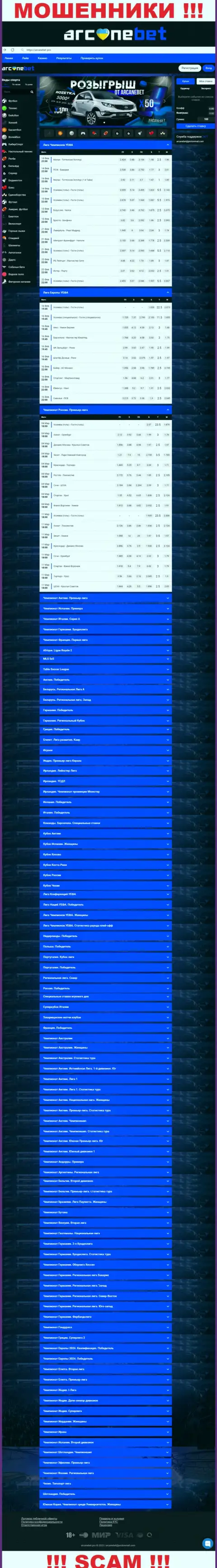 ArcaneBet Pro - это сайт на котором завлекают наивных людей в сети жуликов Аркан Бет Про