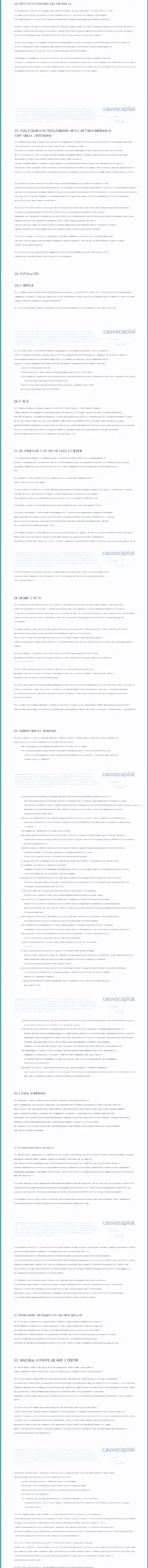 Часть 4 пользовательского соглашения дилинговой компании CauvoCapital