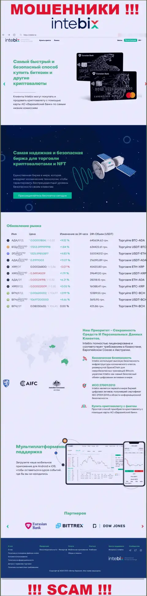 Intebix Kz - это информационный сервис компании BITEEU EURASIA Ltd, типичная страница лохотронщиков