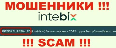 Свое юридическое лицо компания Intebix не скрывает это BITEEU EURASIA Ltd