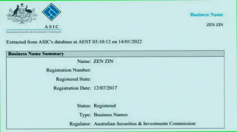 Официальная регистрация дилинговой компании Zineera