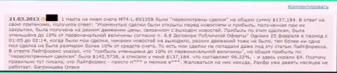 Доход получить в Лайт Форекс имеется шанс, но только в случае если мошенники пожелают