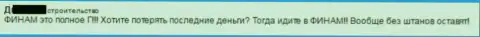 С Финам легко можно остаться без копейки денег - это точка зрения биржевого игрока