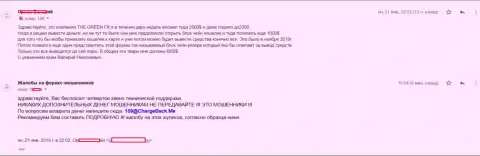 ТхеГринФХ Ком - это ОБМАНЩИКИ !!! Именно так говорит создатель этой претензии