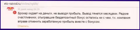 НПБ ФХ - однозначно МОШЕННИКИ !!! Отзыв создателя указанного отзыва