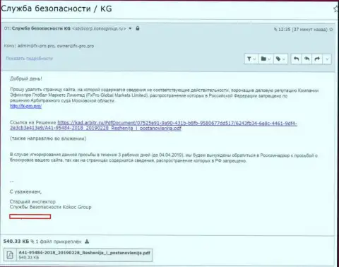 Кокос Групп пытаются защитить ФОРЕКС-мошенников FxPro Ru Com