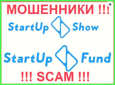 Схожесть логотипов организаций StarTupShow Ltd и StarTup Fund налицо